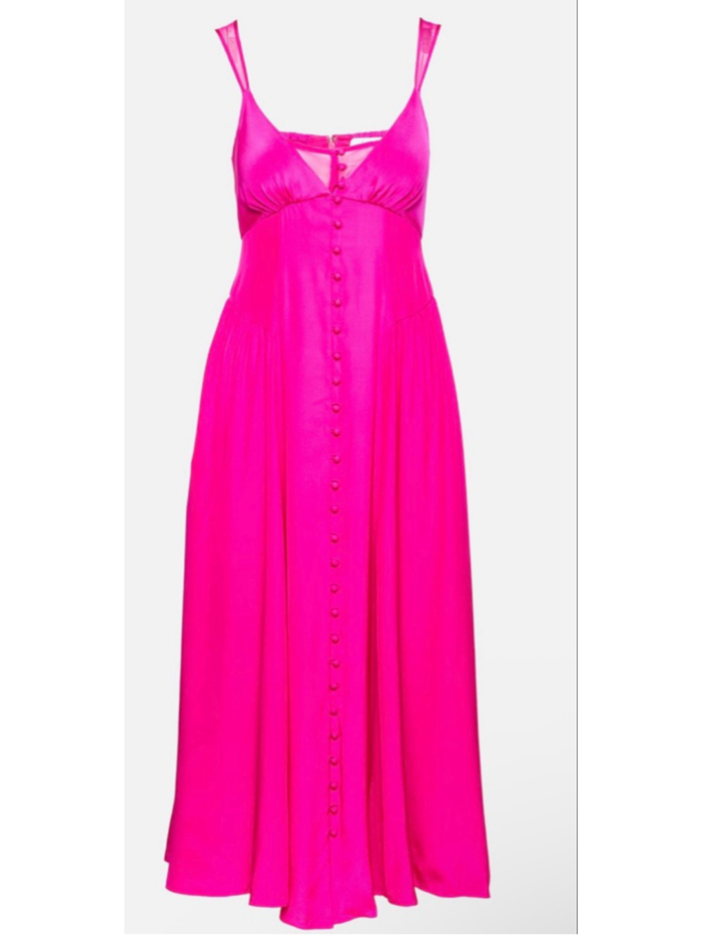 NWT LA LIGNE Pink Silk Midi Dress L - Picture 1 of 16